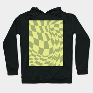 Retro Wave Checker Board Pattern Green Yellow Color Tone Hoodie